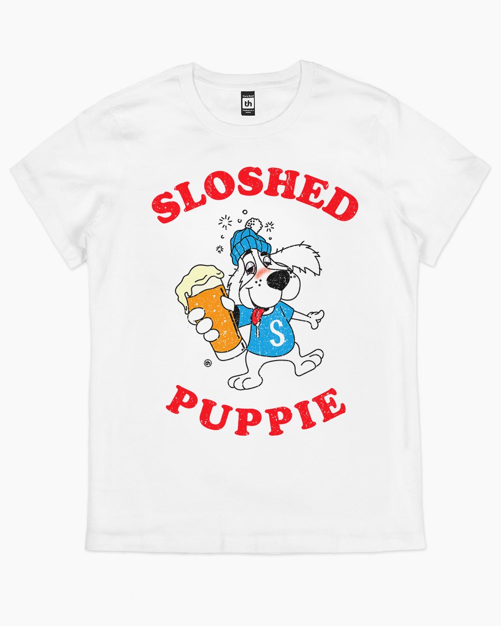 Sloshed Puppie T-Shirt Australia Online #colour_white