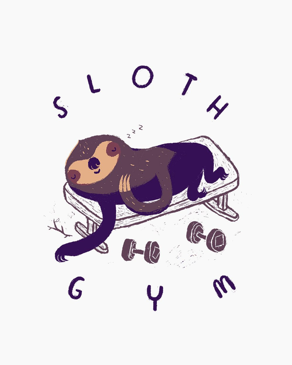Sloth Gym Kids T-Shirt Australia Online #colour_white