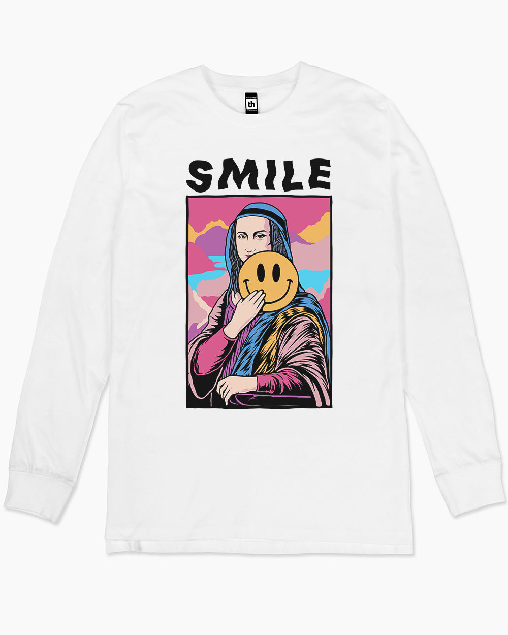Smile Mona Lisa Long Sleeve Australia Online #colour_white