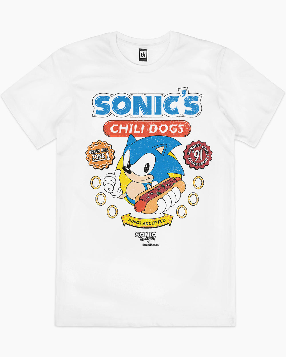 Sonic Chili Dogs T-Shirt Australia Online #colour_white