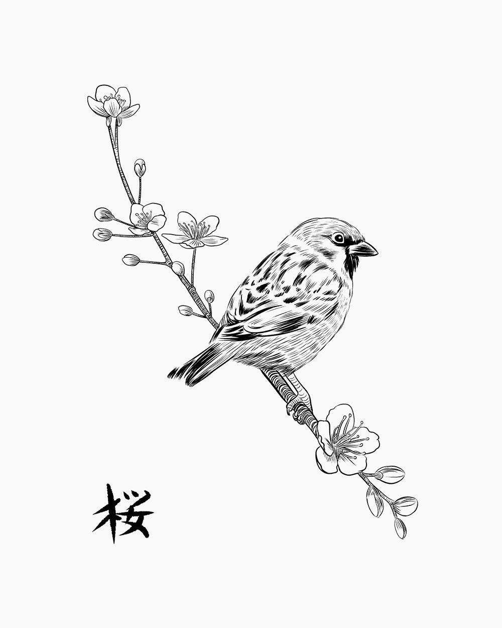 Sparrow on Cherry Long Sleeve Australia Online #colour_white
