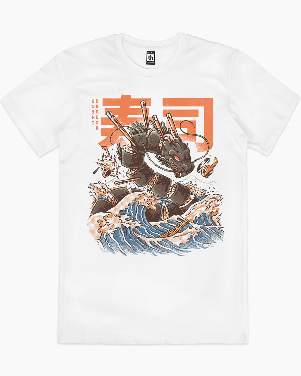 Sushi Dragon T-Shirt Australia Online #colour_white