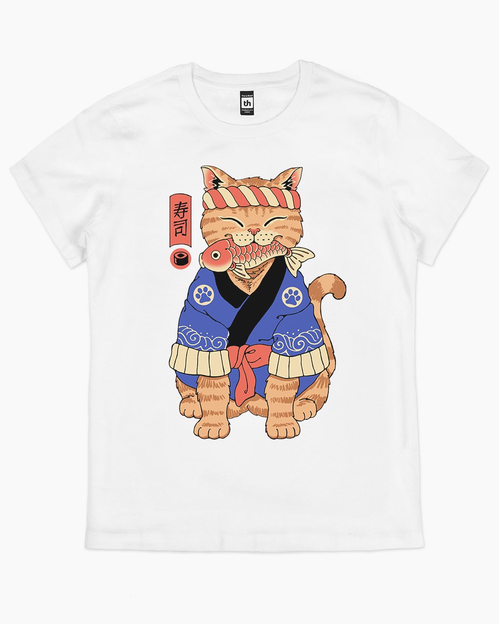 Sushi Meowster T-Shirt Australia Online #colour_white