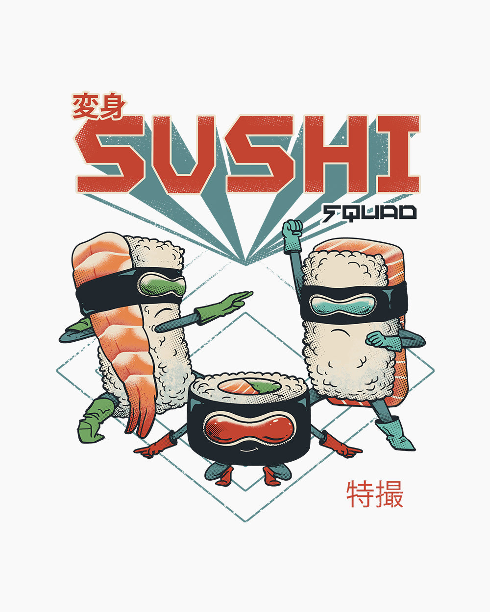Sushi Squad Kids T-Shirt Australia Online #colour_white