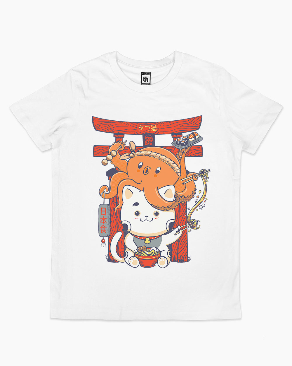 Tako and Neko Kids T-Shirt Australia Online #colour_white