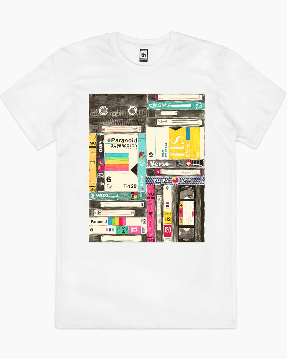 Tape Pattern T-Shirt Australia Online #colour_white