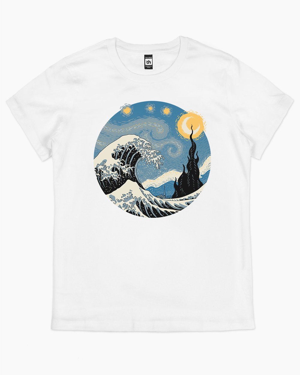 The Great Starry Wave T-Shirt Australia Online #colour_white