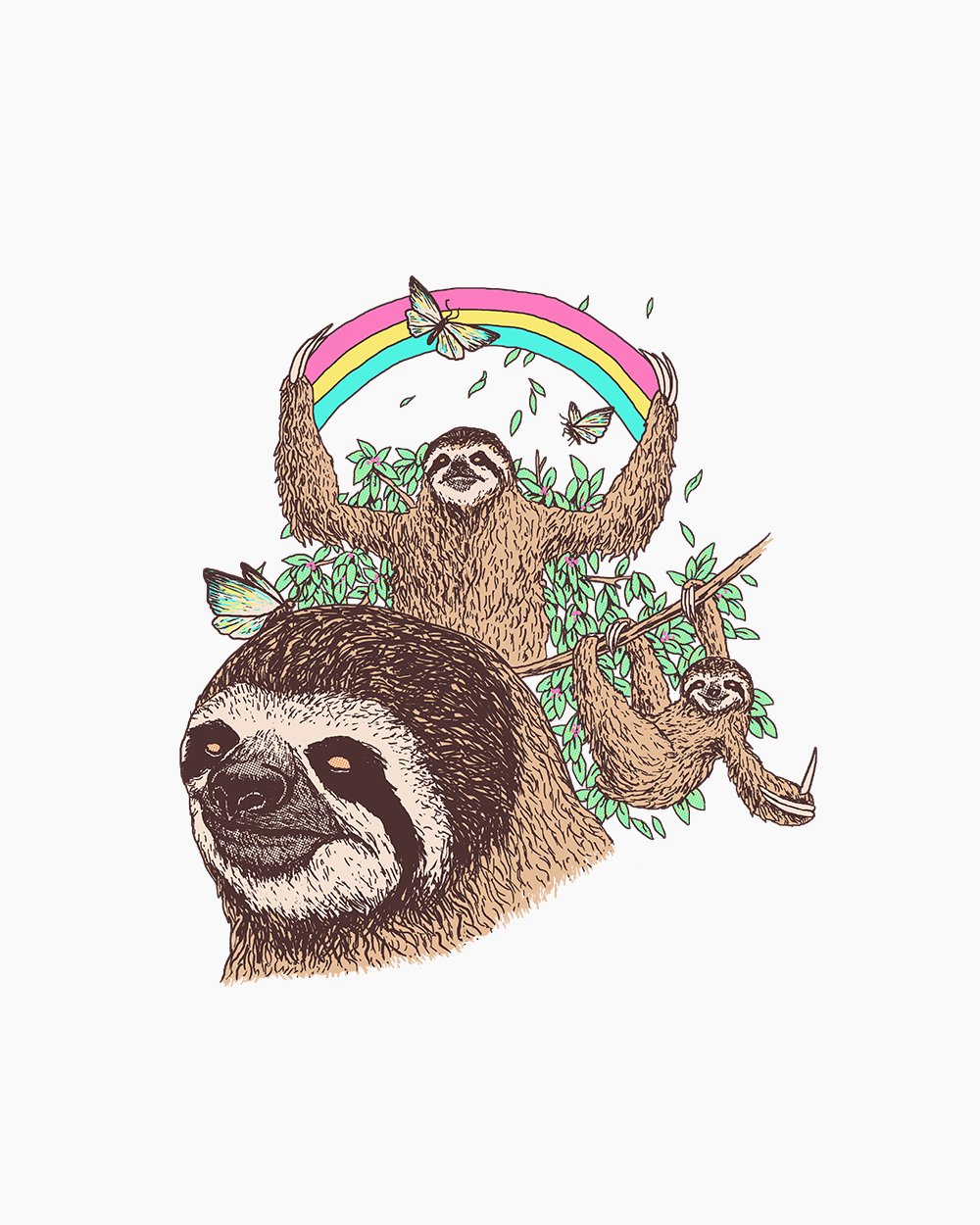 The Sloth Life T-Shirt Australia Online #colour_white