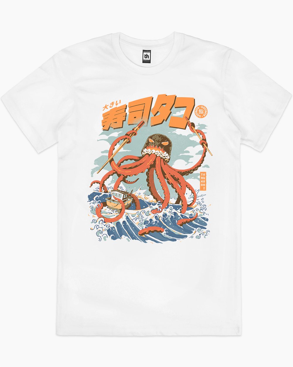 The Tako Sushi T-Shirt Australia Online #colour_white
