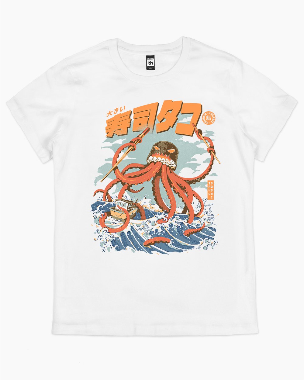 The Tako Sushi T-Shirt Australia Online #colour_white
