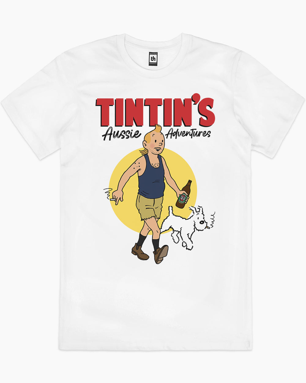 Tintin's Aussie Adventures T-Shirt Australia Online #colour_white