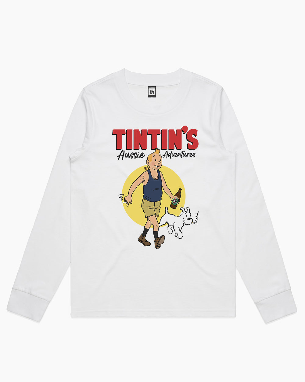 Tintin's Aussie Adventures Long Sleeve Australia Online #colour_white