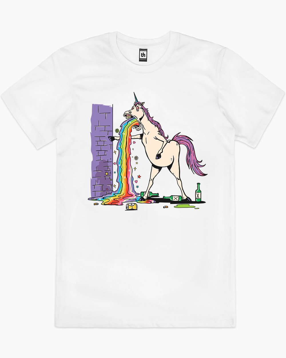 Unicorn Vom T-Shirt Australia Online #colour_white