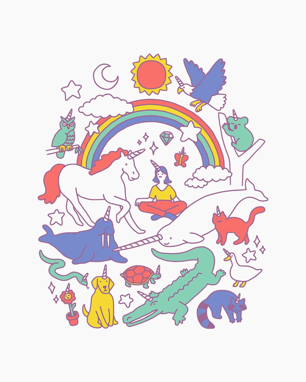Unicorns T-Shirt Australia Online #colour_white