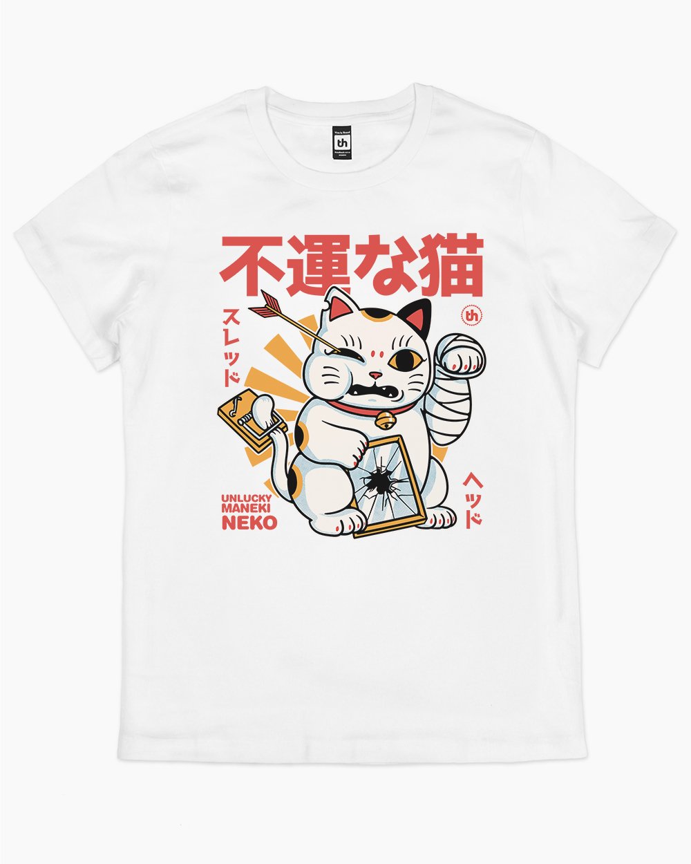 Unlucky Maneki T-Shirt Australia Online #colour_white