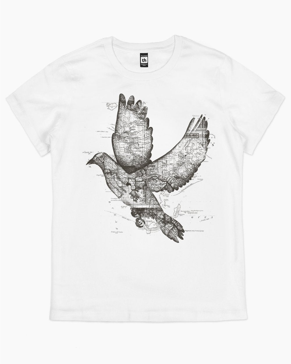 Wanderlust Bird T-Shirt Australia Online #colour_white