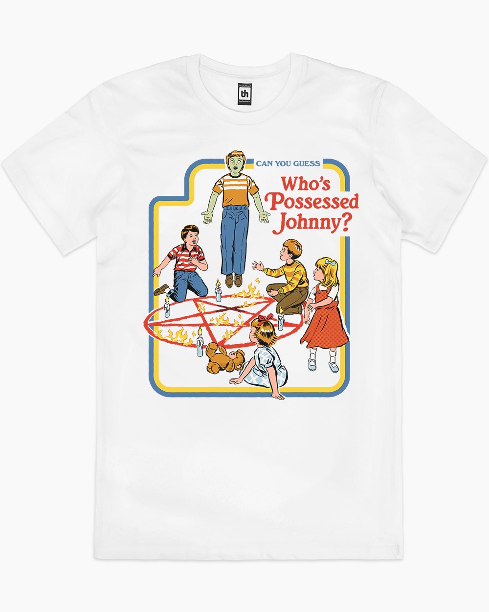 Who's Possessed Johnny? T-Shirt Australia Online #colour_white