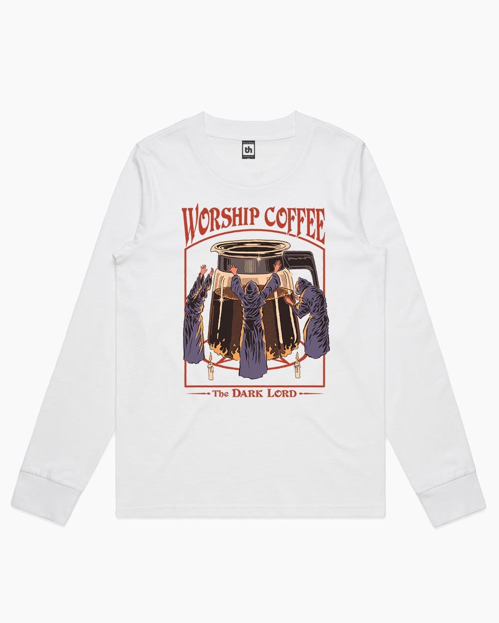 Worship Coffee Long Sleeve Australia Online #colour_white