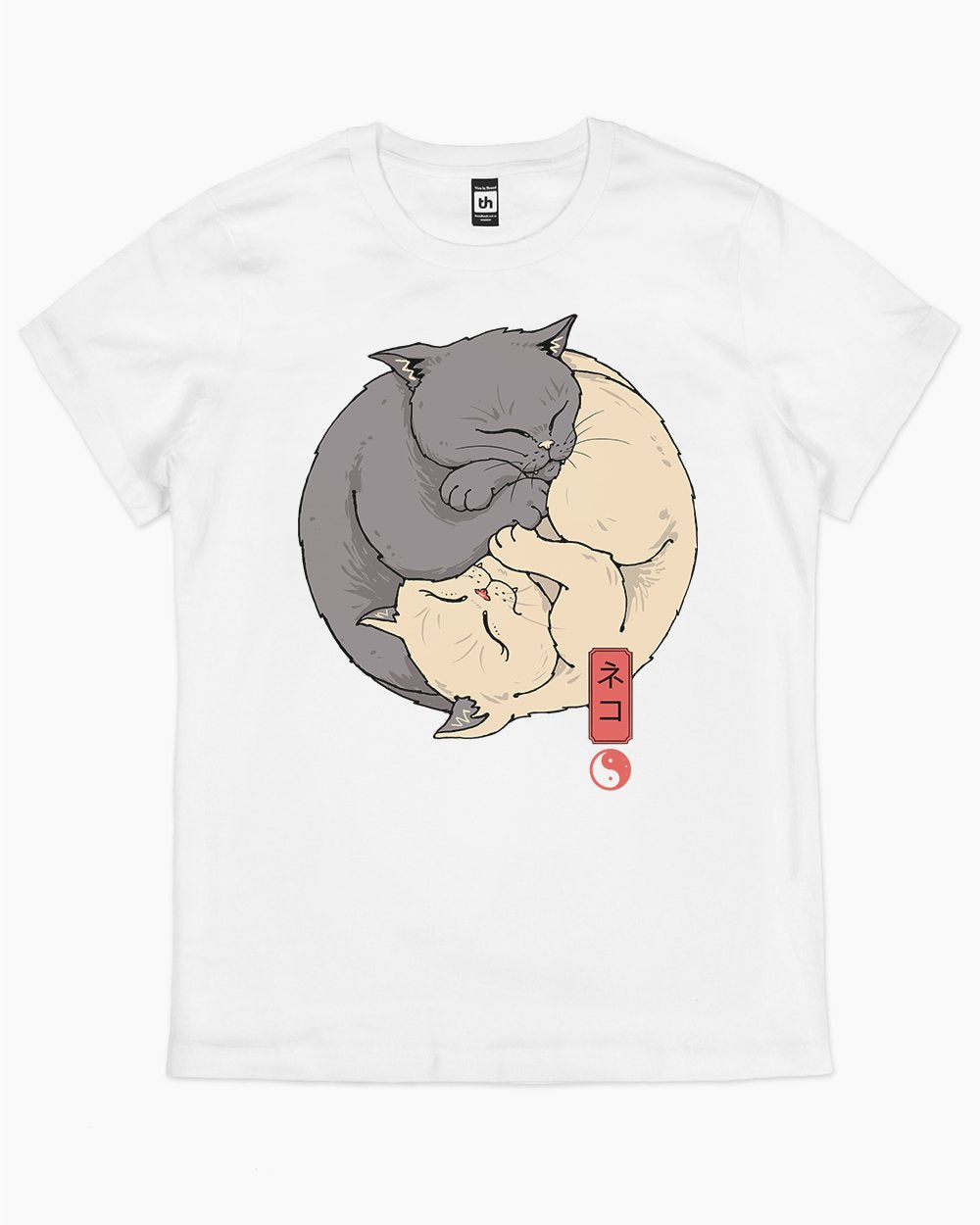 Yin Yang Cats T-Shirt Australia Online #colour_white