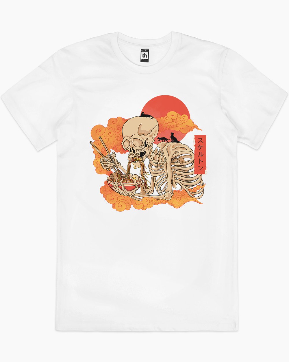 Yokai Ramen and Cats T-Shirt Australia Online #colour_white