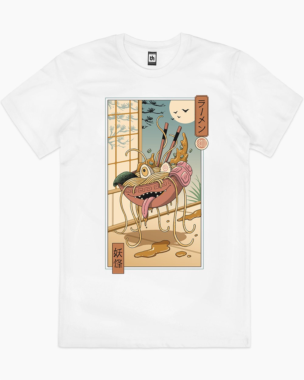 Yokai Ramen in Edo T-Shirt Australia Online #colour_white