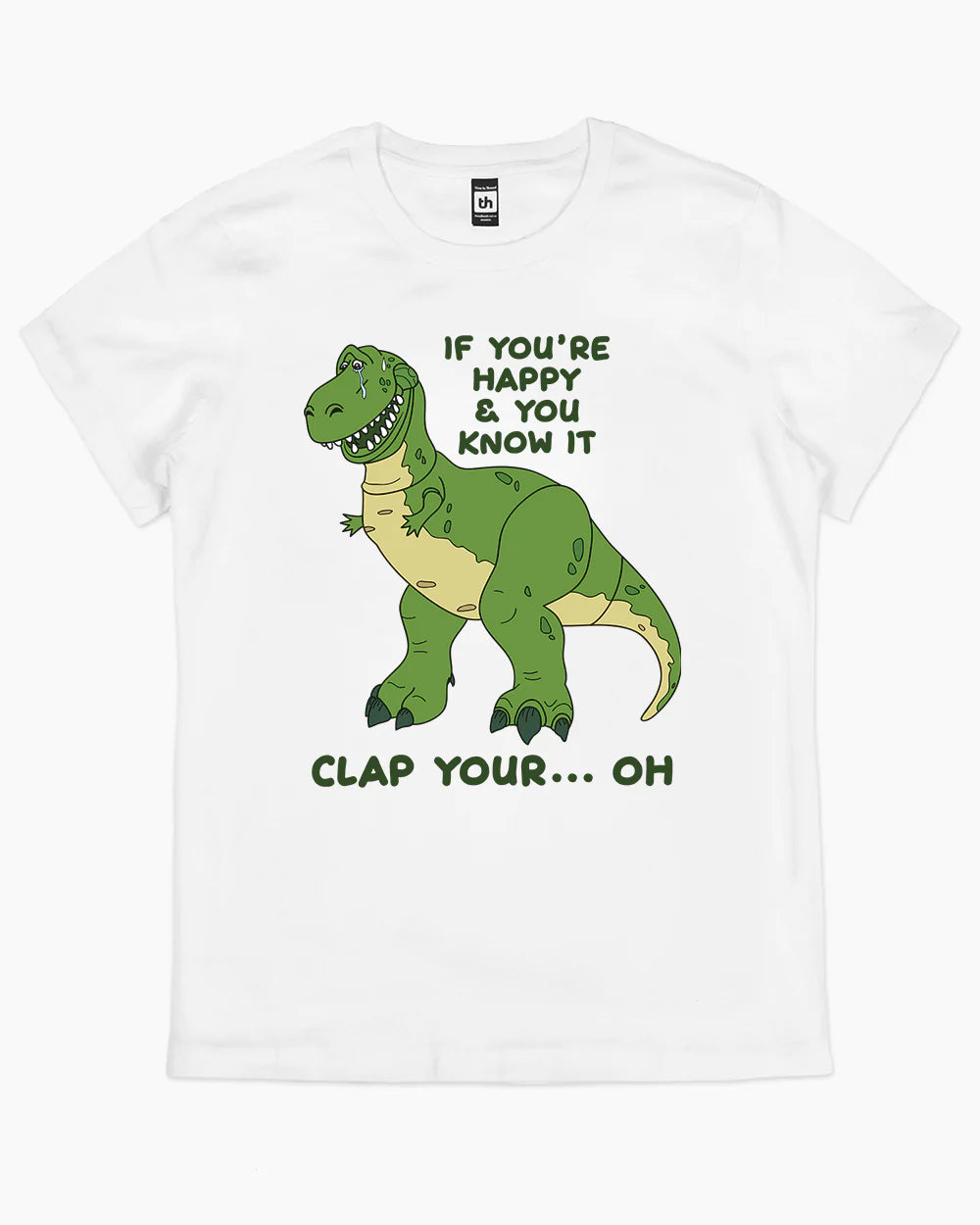 Clap Your Hands Dinosaur T-Shirt Australia Online #colour_white