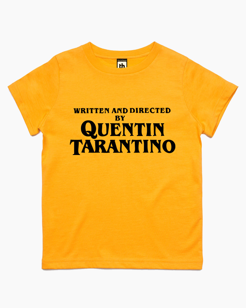Written and Directed by Quentin Tarantino Kids T-Shirt Australia Online #colour_yellow