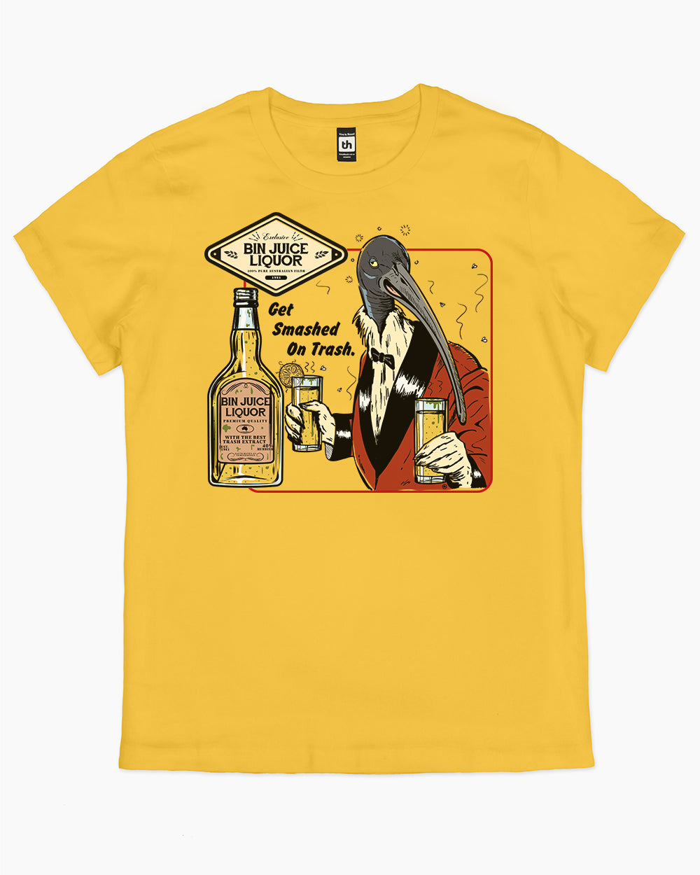 Bin Juice Liquor T-Shirt Australia Online #colour_yellow