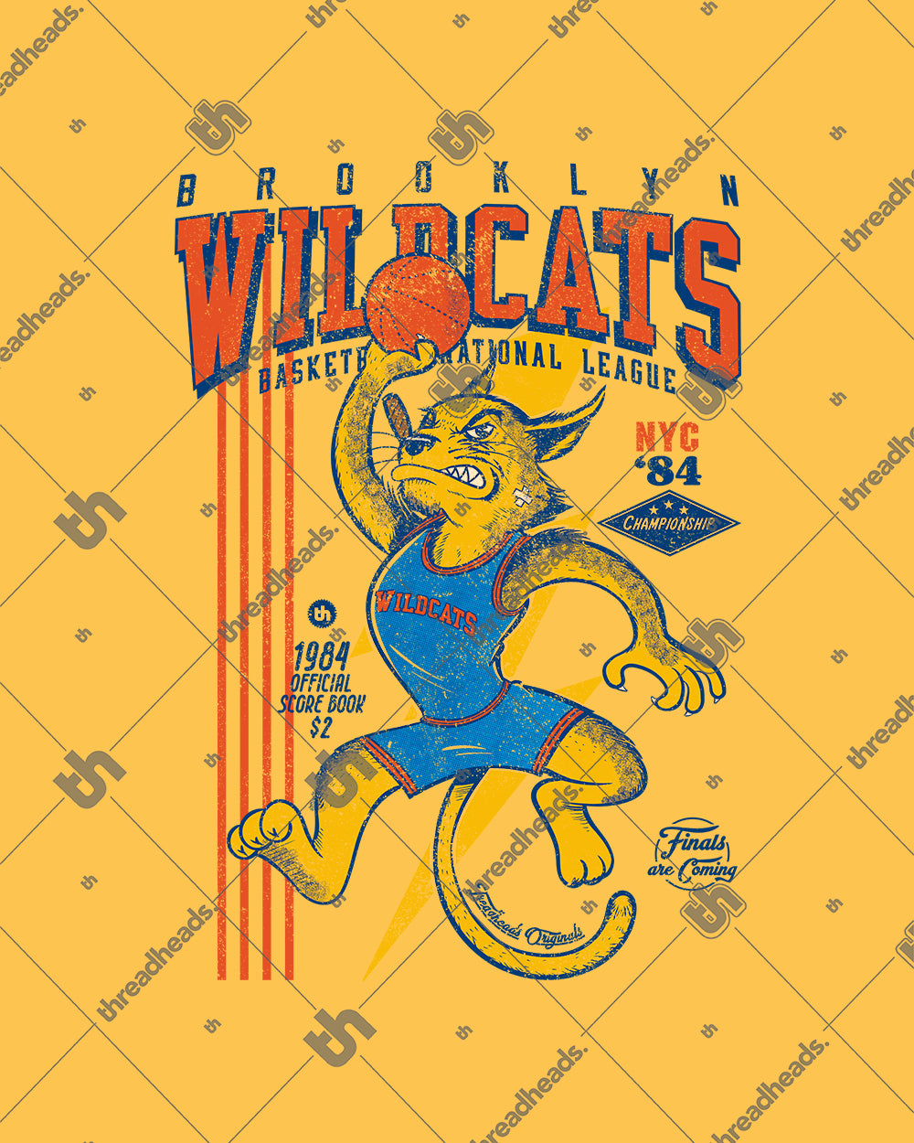 Brooklyn Wildcats T-Shirt Australia Online #colour_yellow