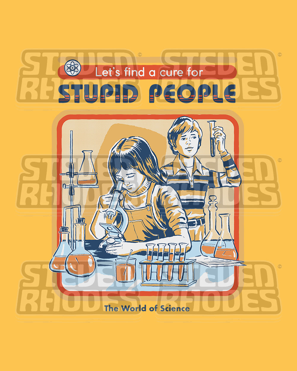 Let's Find a Cure for Stupid People T-Shirt Australia Online #colour_yellow