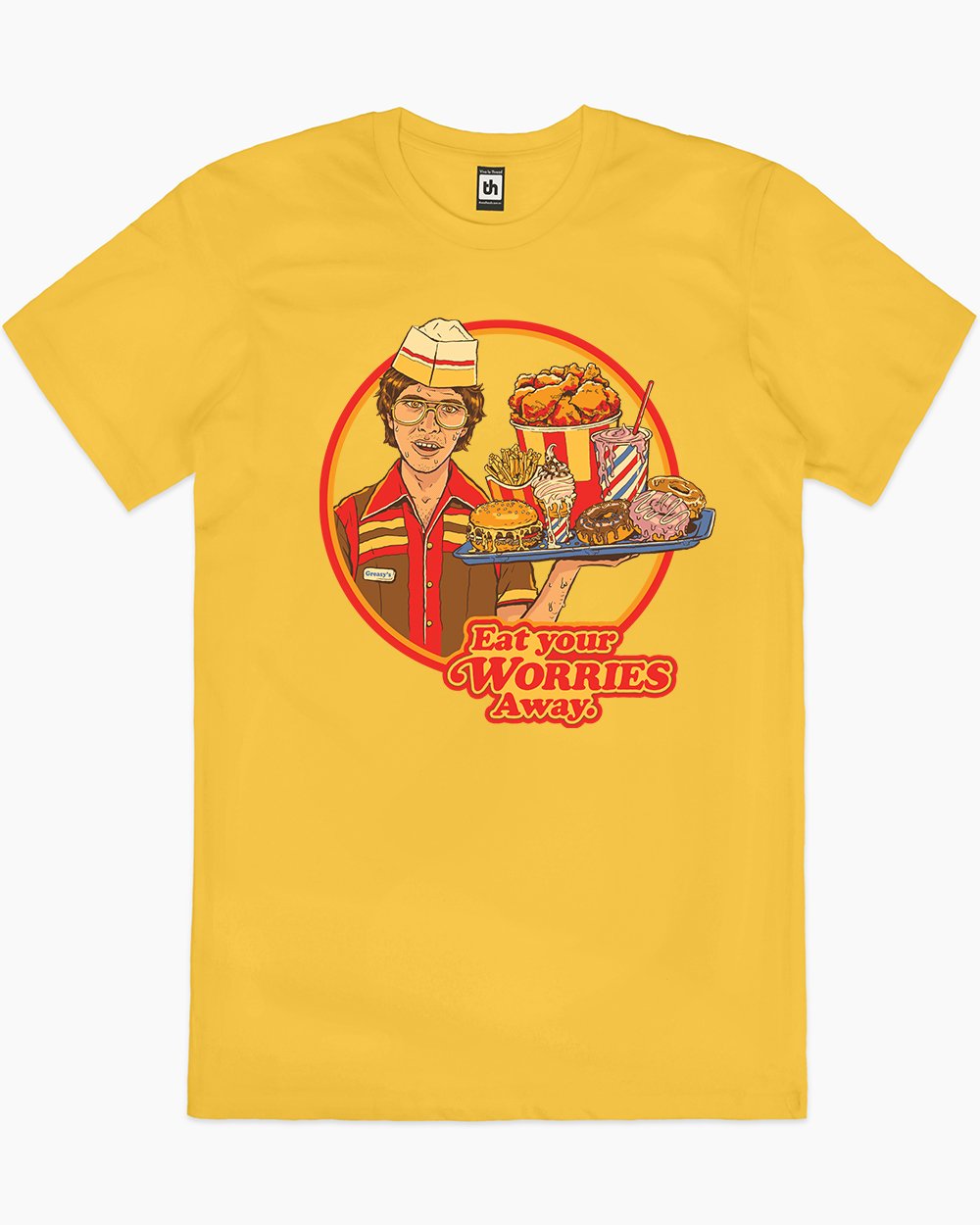 Eat Your Worries T-Shirt Australia Online #colour_yellow