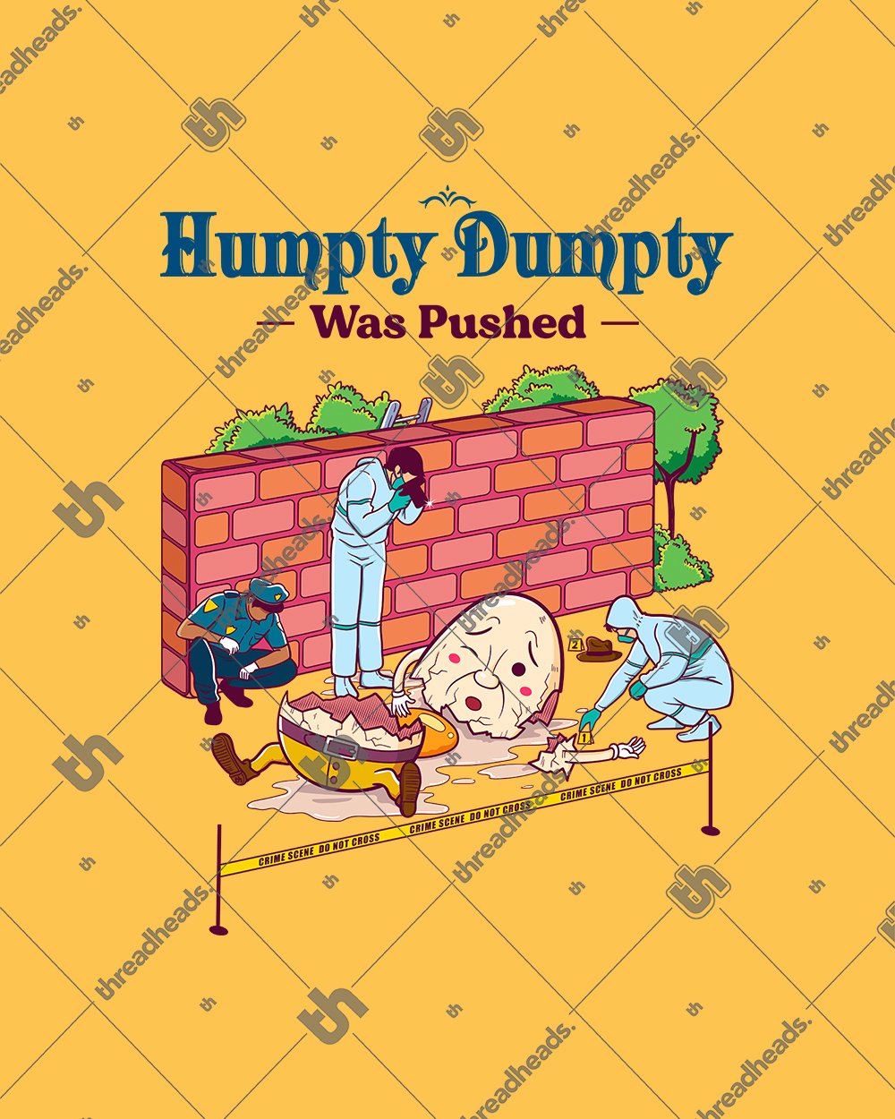 Humpty Dumpty was Pushed T-Shirt Australia Online #colour_yellow