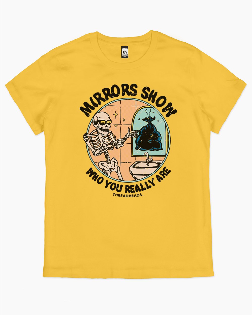 Mirrors Show Who You Really Are T-Shirt Australia Online #colour_yellow