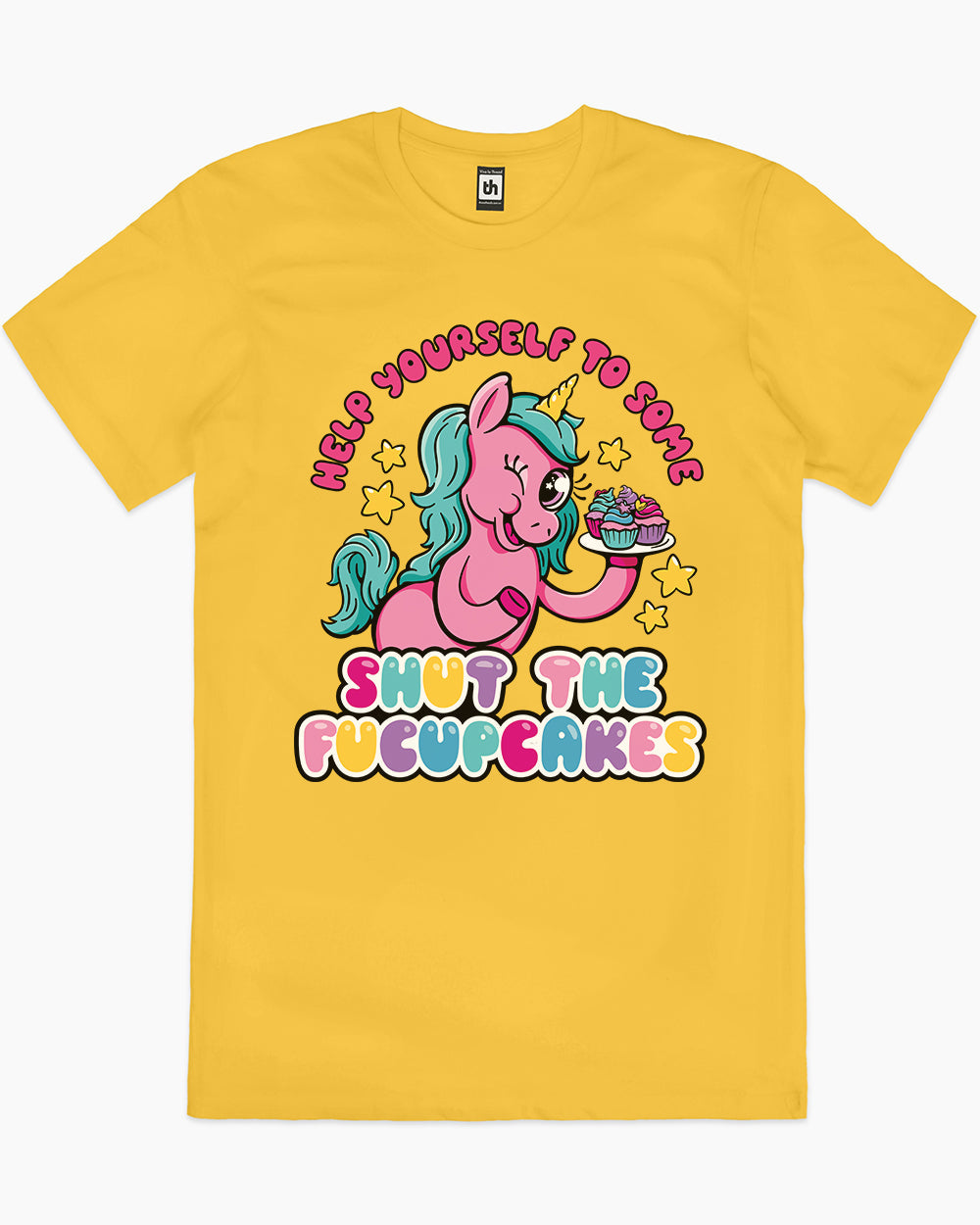 Shut the Fucupcakes T-Shirt Australia Online #colour_yellow